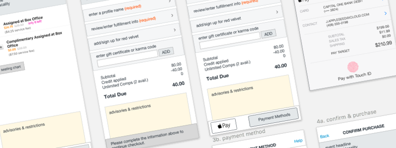 Apple Pay wireframes