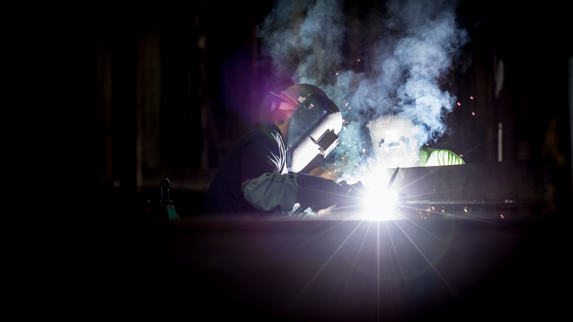 A welder at work